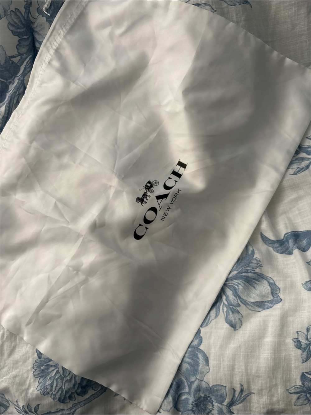 Coach White Dust Bag with Black Logo